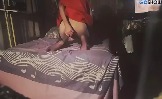 Crossdresser Strokes Cock and Pleasures with Dildo